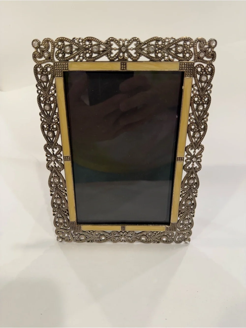Ornate Filigree Gold and Silver Photo Frame